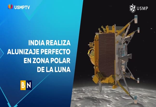 INDIA REALIZA ALUNIZAJE PERFECTO EN ZONA POLAR DE LA LUNA